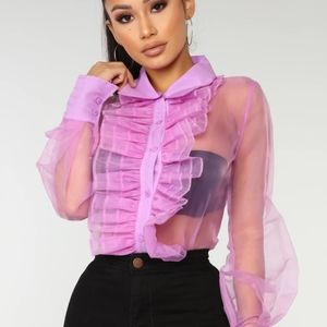 NWT Ruffle Tuxedo Top NWT